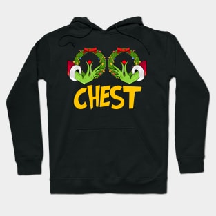 Chest Nuts Christmas Funny Matching Couple Chest Hoodie